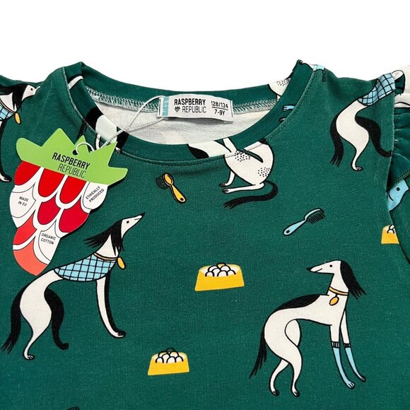 NEW Raspberry Republic Sz 128/134 (7-9Y) Organic Aristodogs Dog Dress - Picture 2 of 4